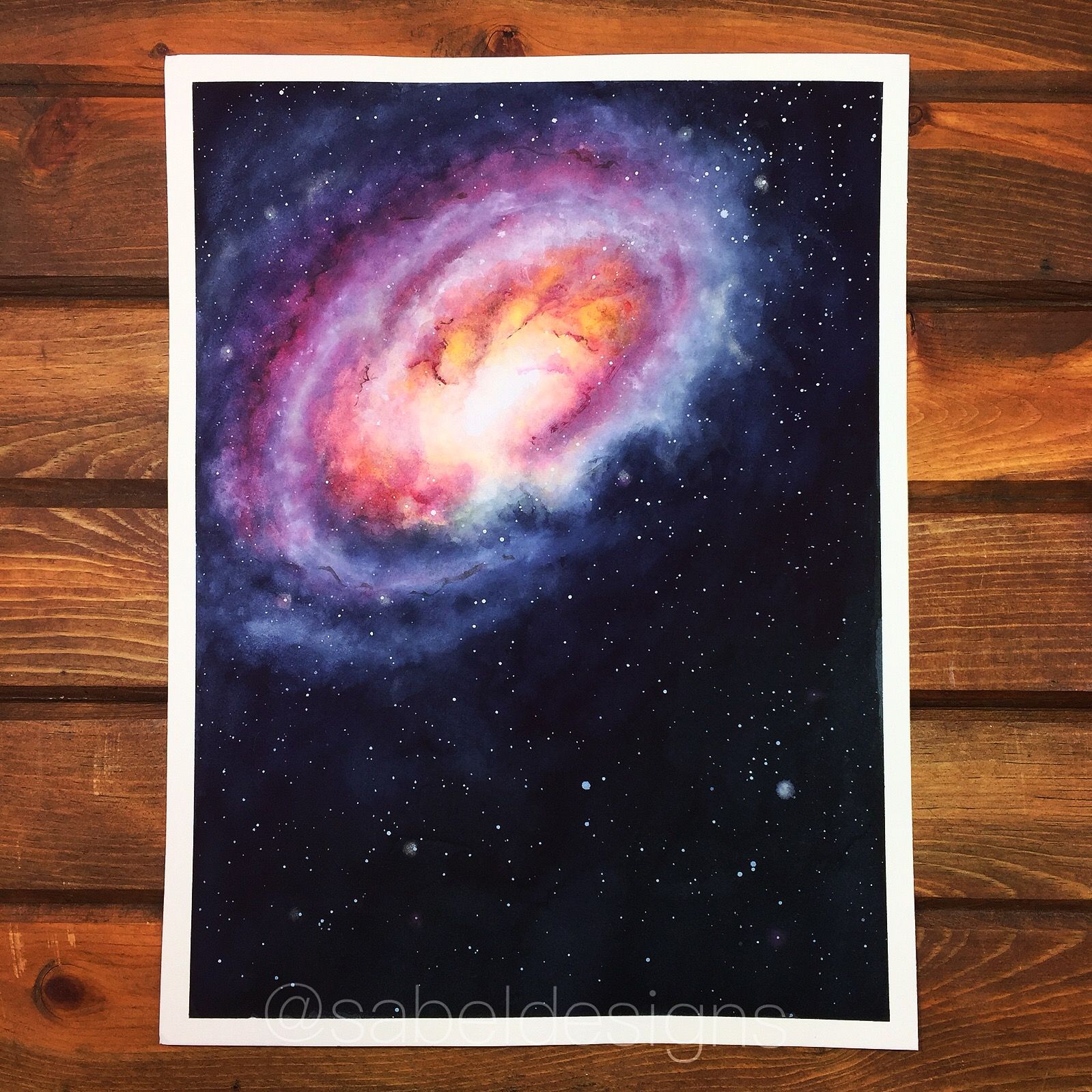 1599x1599 Watercolor Galaxy @sabeldesigns - Spiral Galaxy Painting
