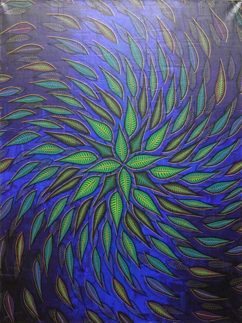 770x1027 Saatchi Art Spiral Foliage Painting By Jonathan Pradillon - Spiral Painting