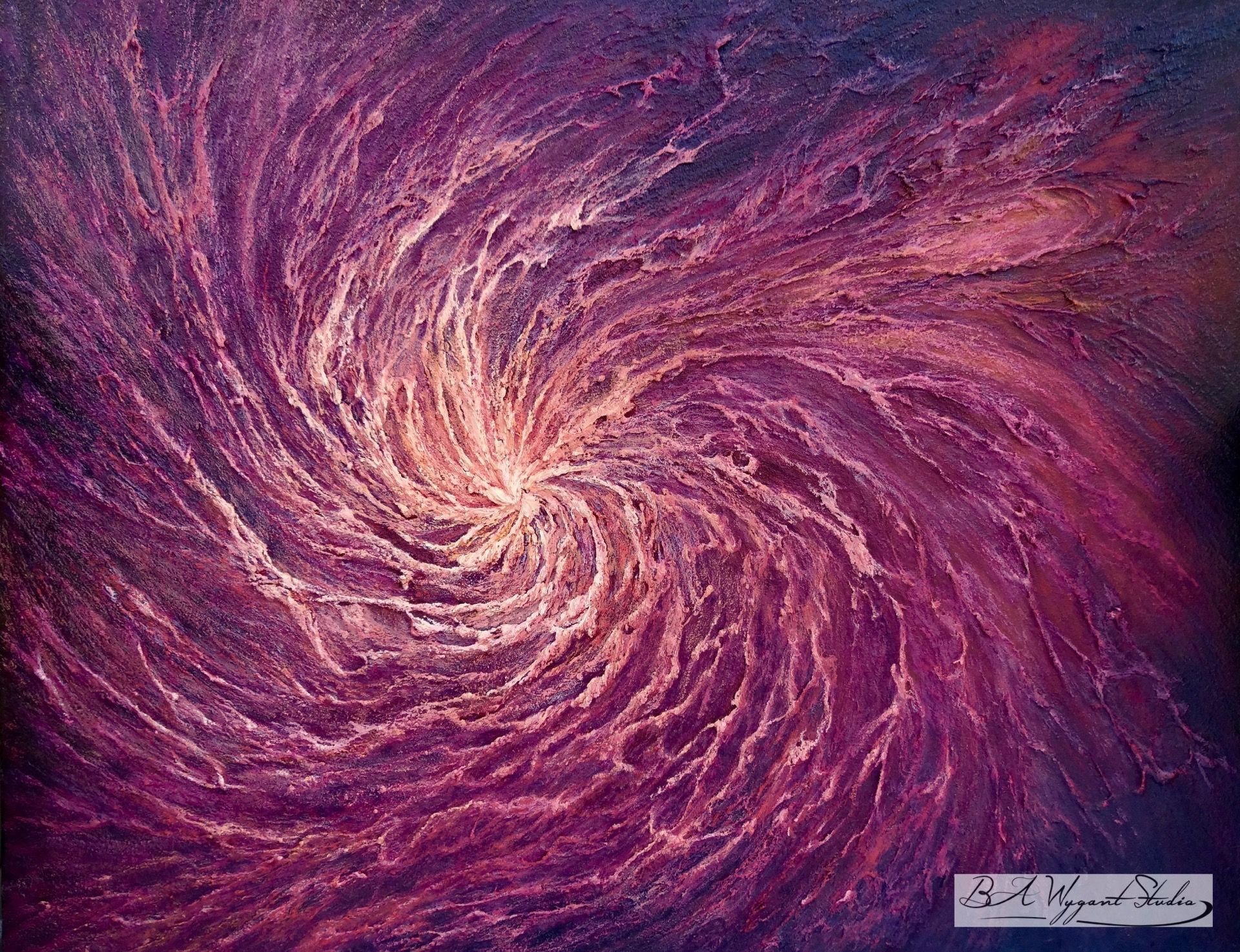 1920x1474 Sacred Spiral Oil Painting On Sculptural Base - Spiral Painting