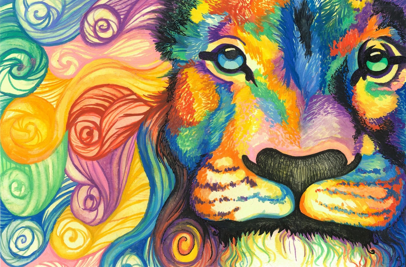 1600x1052 Reinventing The Color Wheel Lucky African Animal Spirit - Spirit Animal Painting