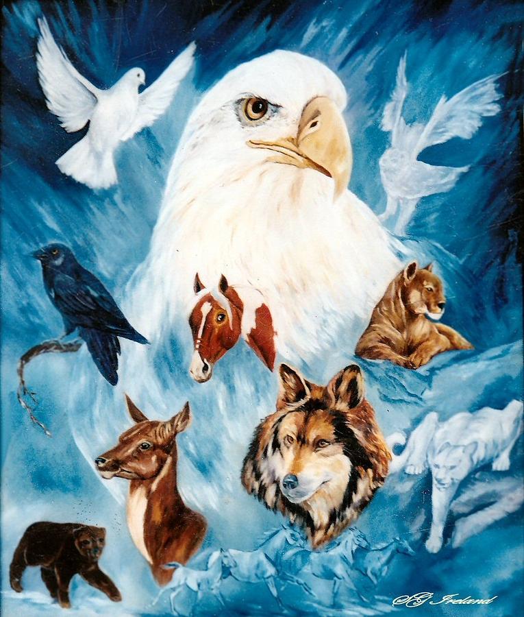 765x900 Spirit Animals Painting By Sue Ireland - Spirit Animal Painting
