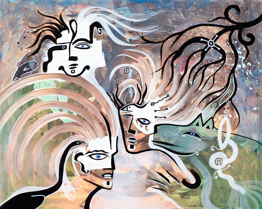 878x700 Spirit Animals By Cameron Limbrick - Spirit Animal Painting