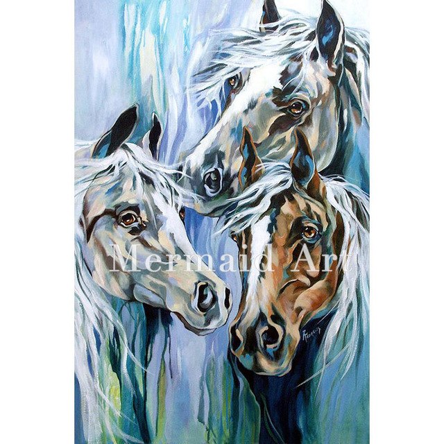 640x640 Hand Painted High Quality Animal Abstract Art Home Decoration - Spirit Horse Painting