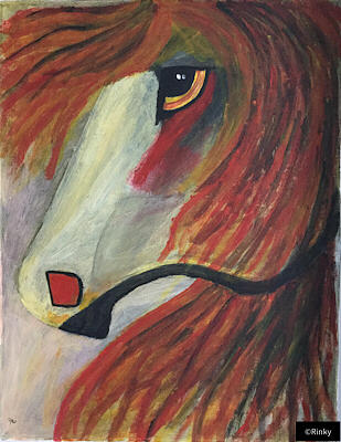 309x400 Spirit Horse Painting By Rinky - Spirit Horse Painting