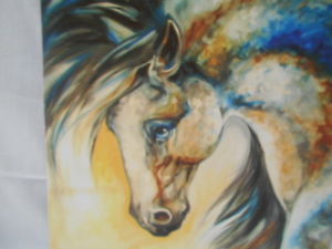 300x225 Artist Marcia Baldwin Horse Painting Midnight Spirit Iv - Spirit Horse Painting