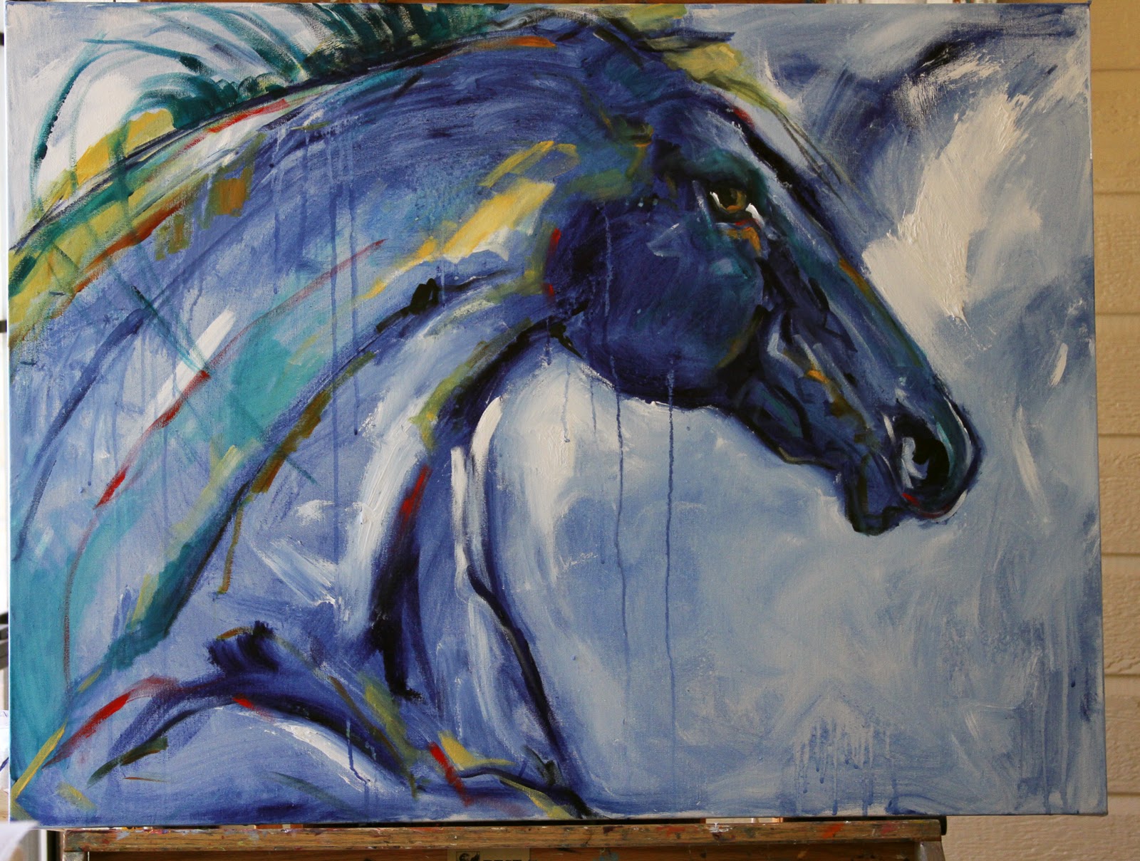 1600x1209 Texas Contemporary Fine Artist Laurie Pace Haze Spirit Horse - Spirit Horse Painting