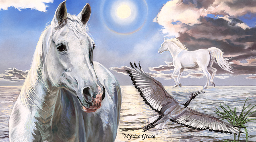 900x500 The Horse Paintings Of Kim Mcelroy Spirit Of Horse - Spirit Horse Painting