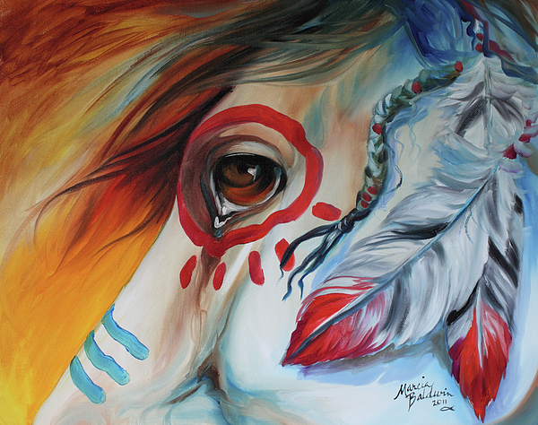 600x474 War Horse Spirit Eye Painting By Marcia Baldwin - Spirit Horse Painting