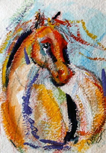 450x650 Free Spirit Horse Equine Art Horse Painting Mixed Medium By Texas - Spirit Horse Painting