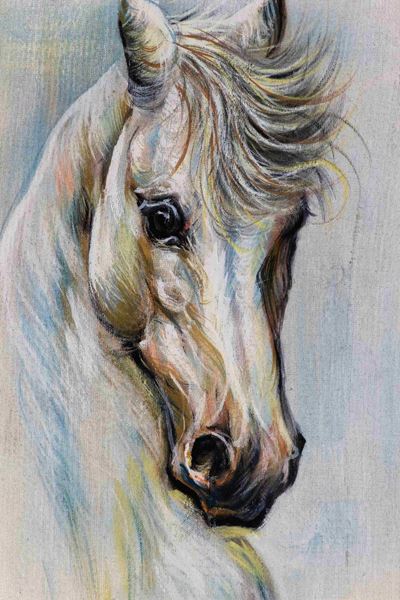 400x600 Hand Painted Silk Painting Gentle Spirit 24 X 18 Buy Original - Spirit Horse Painting