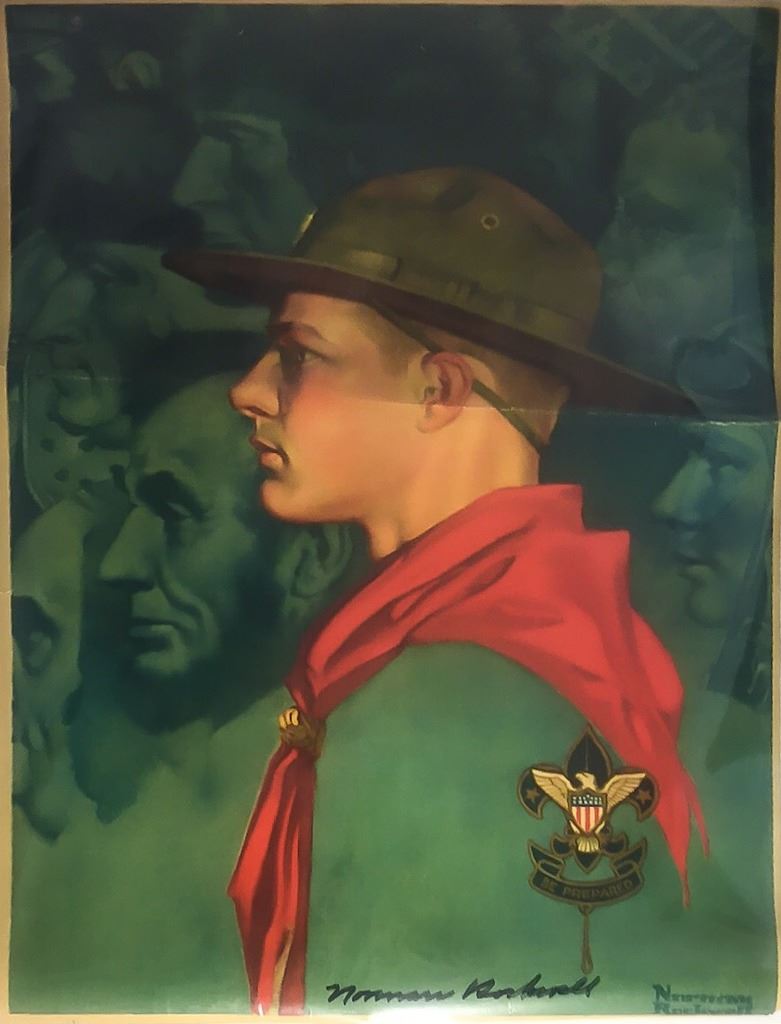 781x1024 Norman Rockwell Signed Vintage Spirit Of America Boy Scout Poster - Spirit Of America Painting