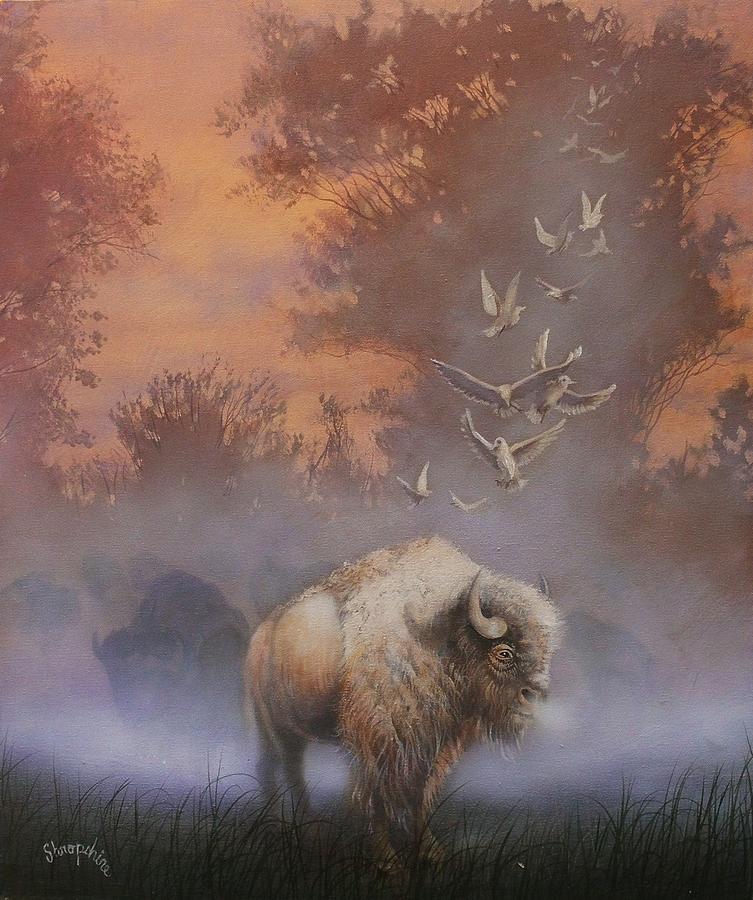 753x900 Native American White Buffalo Paintings Fine Art America - Spirit Of America Painting