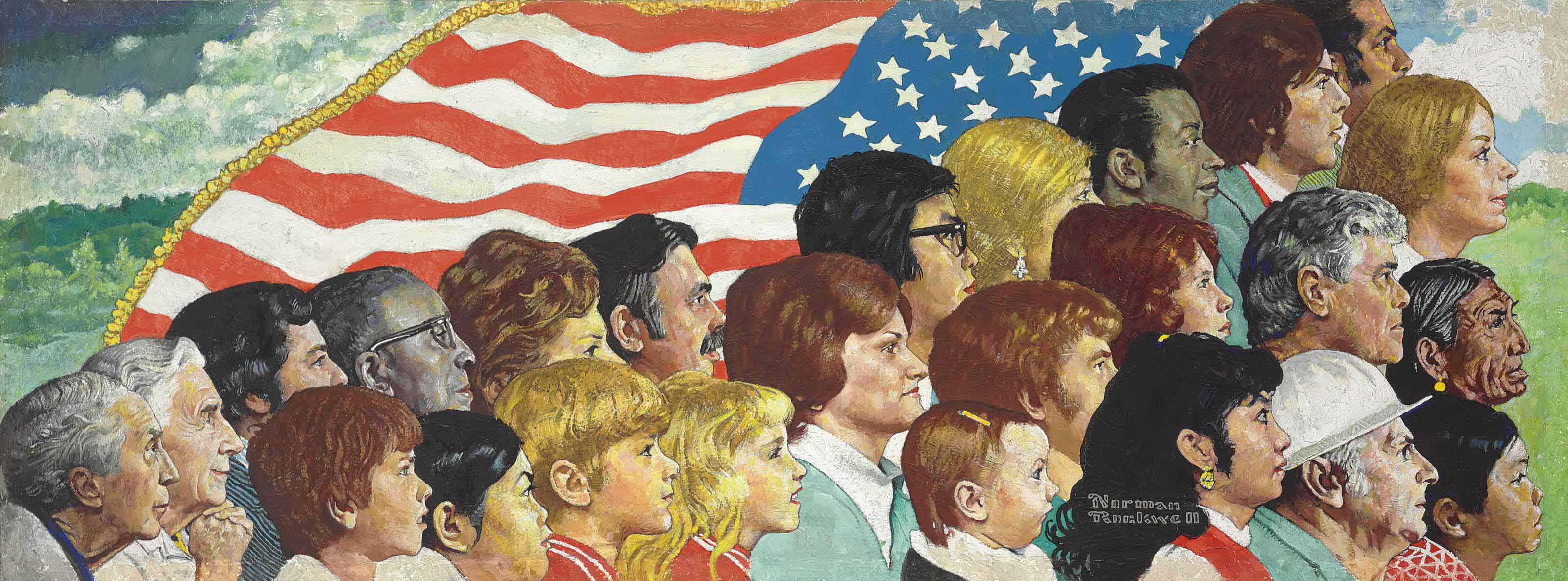 3200x1186 Norman Rockwell (1894 1978) Spirit Of America 20th Century - Spirit Of America Painting