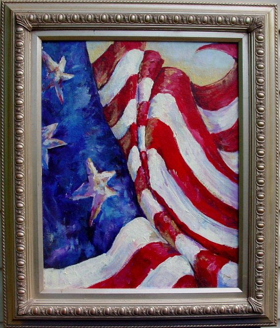 570x667 Spirit Of America Original Flag Painting By Kapke70 On Etsy - Spirit Of America Painting