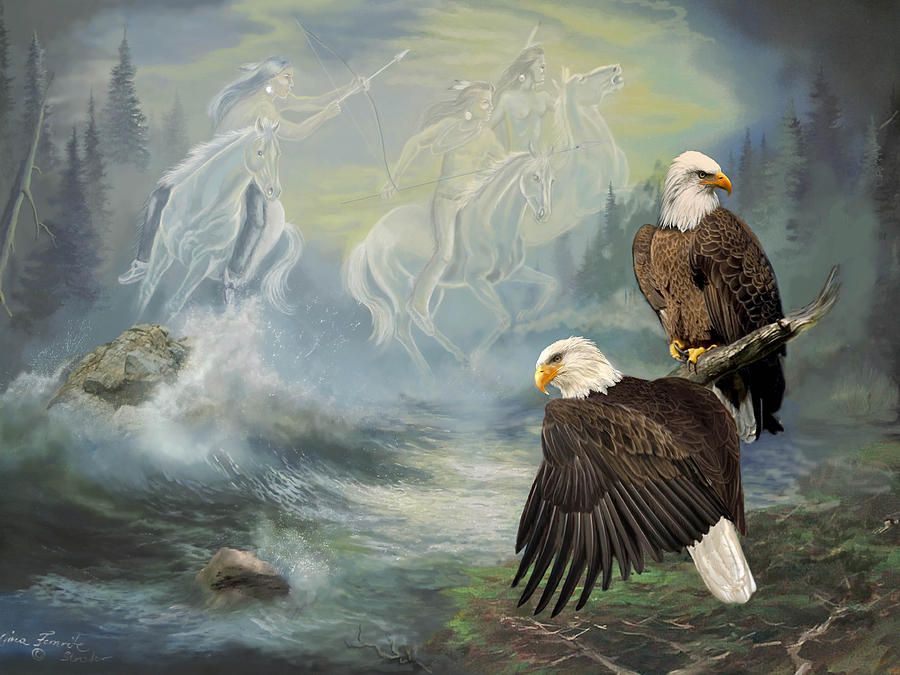 900x675 Animals Painting - Spirit Of America Painting
