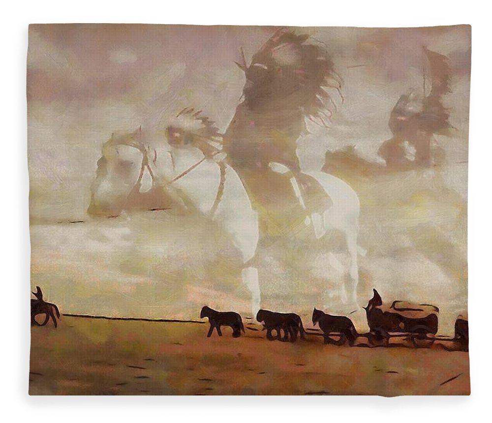 1000x860 Frontier Spirit Fleece Blanket For Sale By Dan Sproul - Spirit Of The Frontier Painting