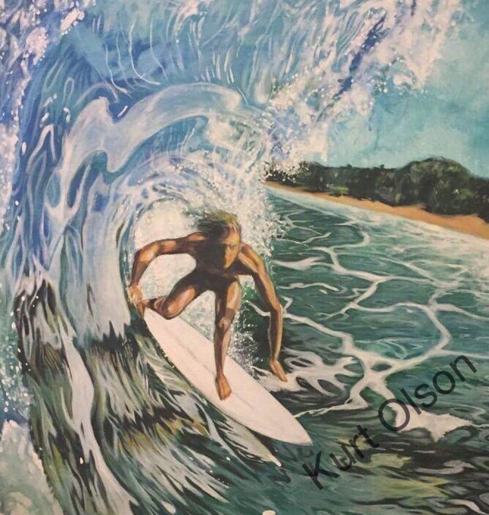 1000x1053 Surf Spirit, Painting, Surfer, Ocean Art, Acrylic Painting - Spirit Painting