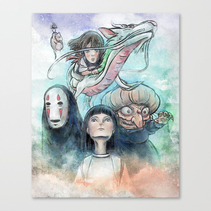 700x700 Spirited Away Watercolor Painting Canvas Print By Jollyappleskull - Spirited Away Painting