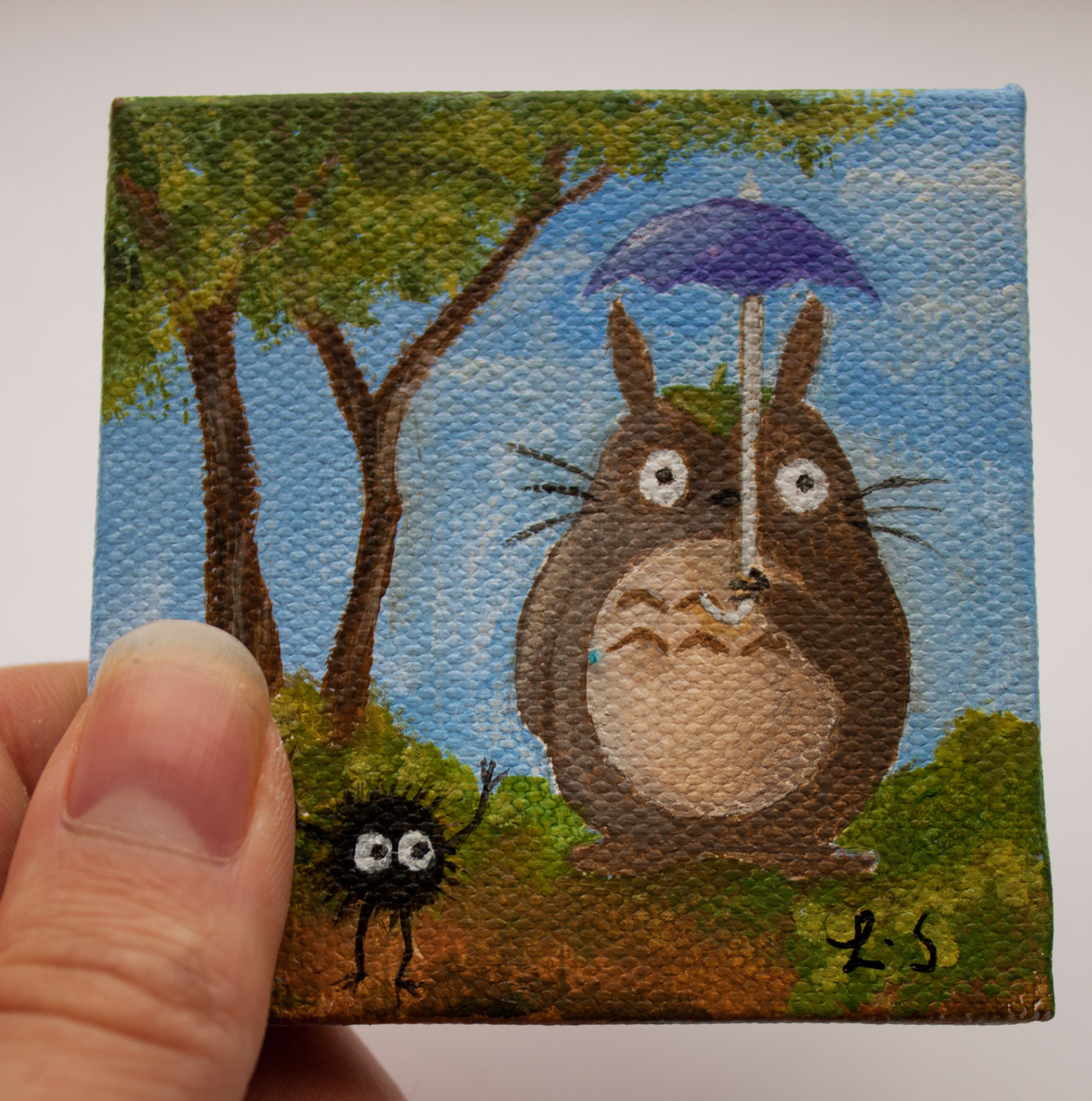 1487x1500 Tiny Totoro And Spirited Away Cross Over Painting (It Has Soot - Spirited Away Painting