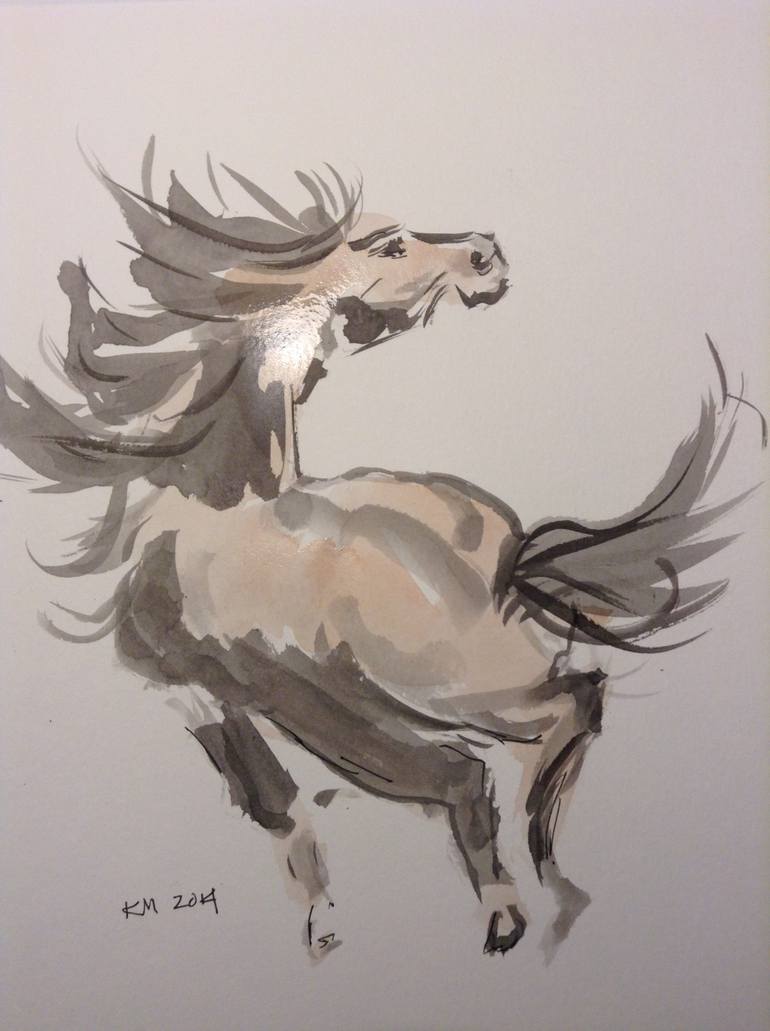 770x1031 Saatchi Art Spirited Horse Painting By Ken Mcalice - Spirited Horses Painting