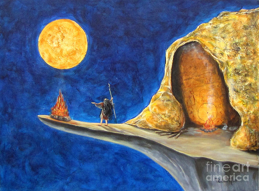 900x663 In Touch With Spiritual Nature Painting By Pauline Ross - Spiritual Painting