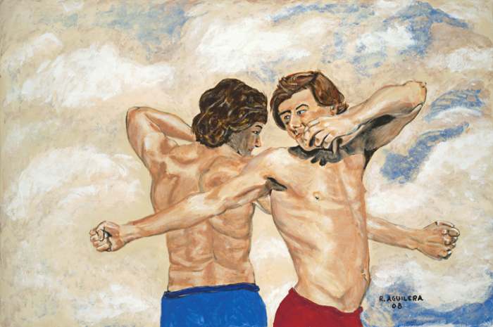 700x465 Painting By Raymond Aguilera - Spiritual Warfare Painting