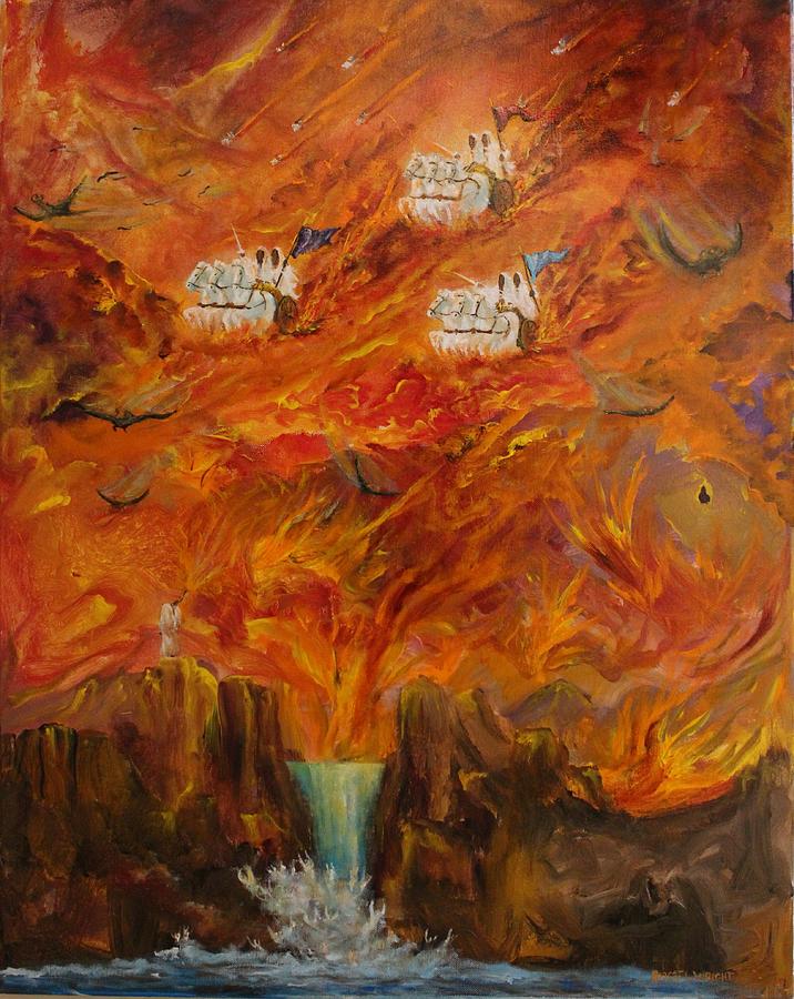 716x900 Spiritual Warfare By Shofar Painting By Robert Wright - Spiritual Warfare Painting