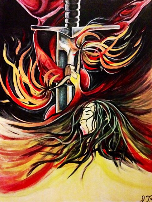 488x648 Spiritual Warfare Painting (Sold) Prophetic Art - Spiritual Warfare Painting