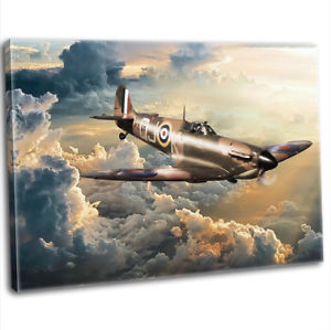300x299 Raf Ww2 Military Spitfire Canvas Print Framed Digital Painting Art - Spitfire Painting