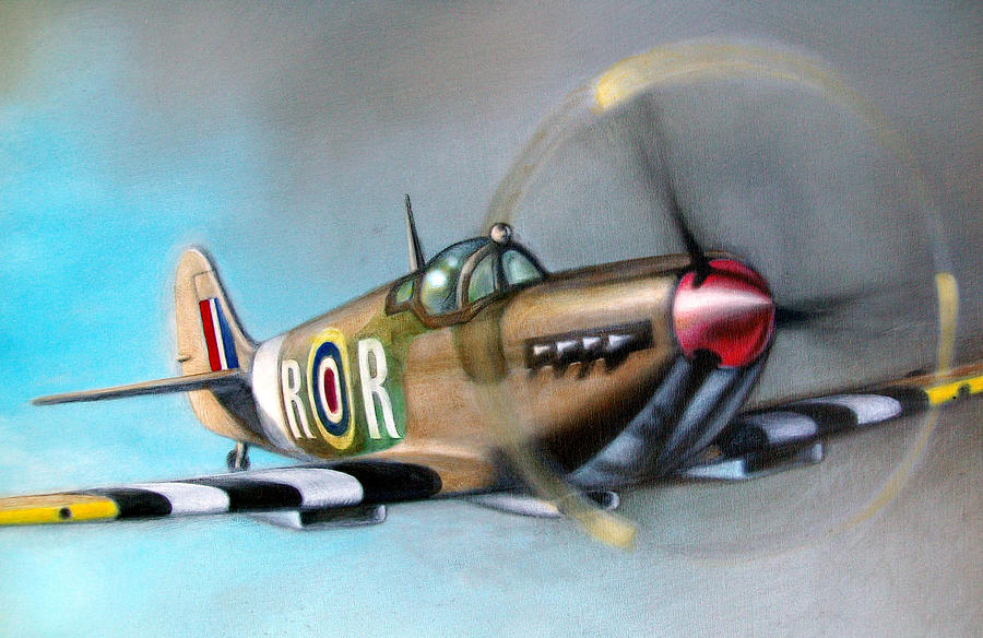 900x584 Spitfire Painting By Riek Jonker - Spitfire Painting