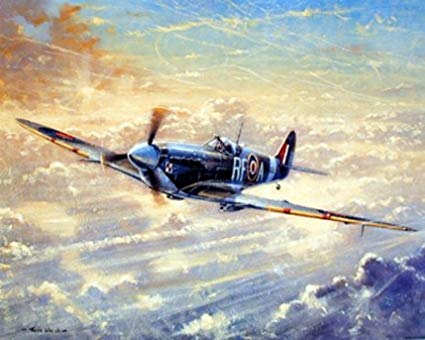 425x340 Wall Decor Spitfire Painting Military Aviation - Spitfire Painting