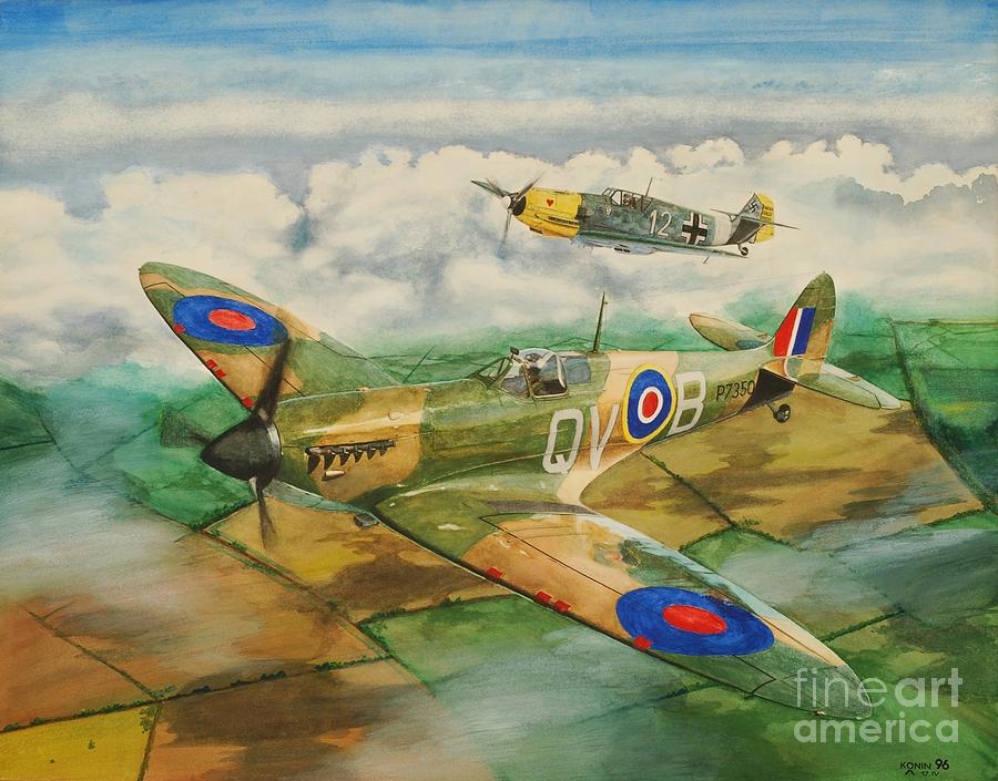 900x705 Can'T We Just Be Friends Painting By Oleg Konin - Spitfire Painting