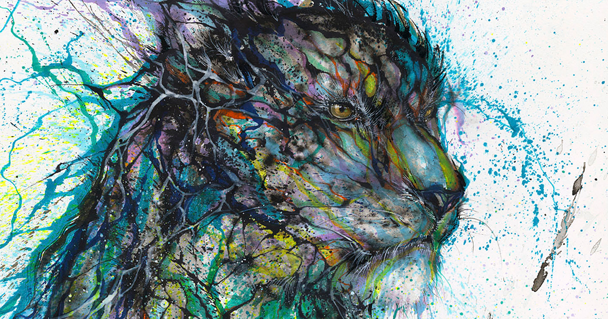 1200x630 Splattered Ink Animal Portraits By Chinese Artist Hua Tunan - Splash Painting Art