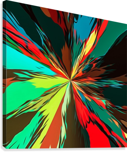 429x511 Geometric Splash Painting Abstract In Red Green Yellow Blue - Splash Painting Art
