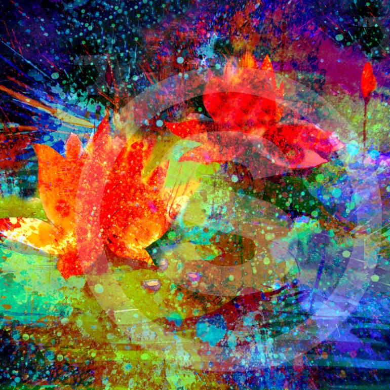770x770 Saatchi Art Splash Abstract Lotus Painting Digital Painting - Splashing Painting On Canvas