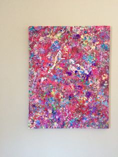 236x314 Splatter Neon Art Neon Painting Abstract Canvas Art Original - Splashing Painting On Canvas