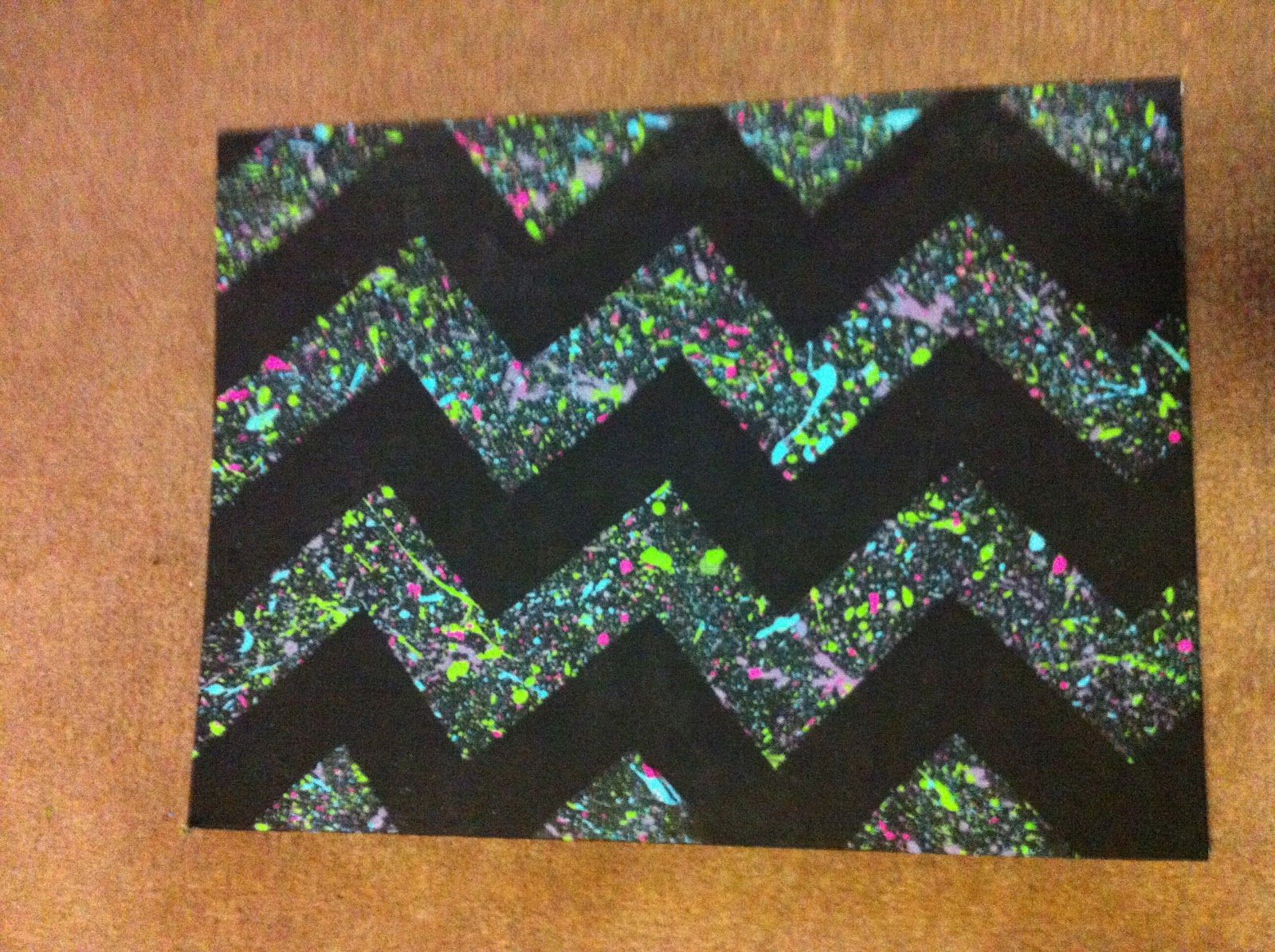 1600x1195 Life Through Pictures Splatter Paint Chevron Canvas Painting - Splatter Painting Canvas