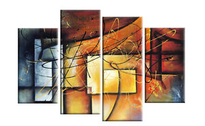 300x185 Large Abstract Painting Split Canvas Picture Multi 4 Panel Wall - Split Canvas Painting