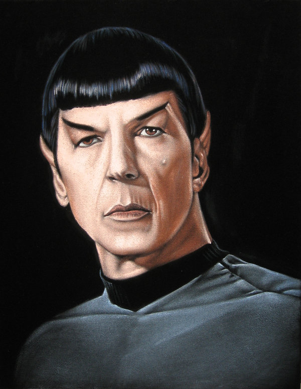 600x775 Spock Black Velvet Painting By Brucewhite - Spock Painting