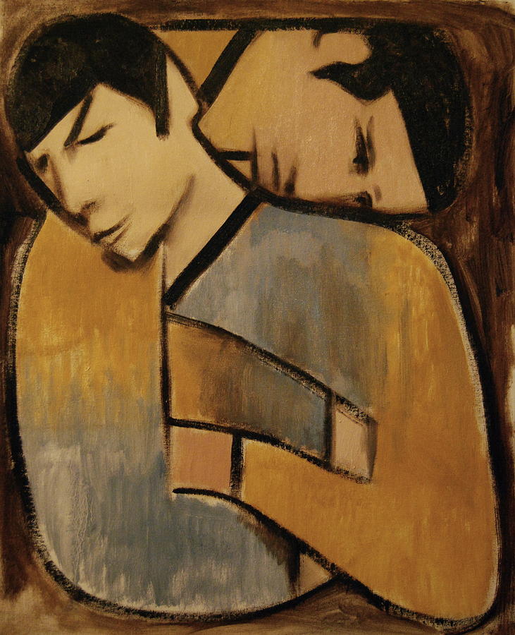 731x900 Captain Kirk Spock Cubism Painting By Tommervik - Spock Painting