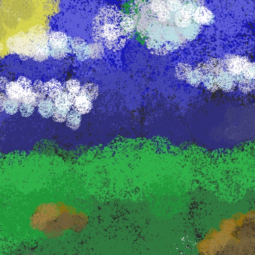 500x500 Sponge Painting, Cloudy Day By Goldeneden - Sponge Painting