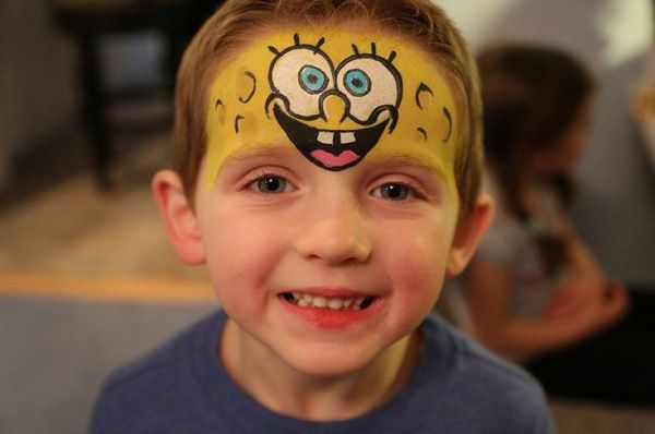 600x398 Spongebob Squarepants Face Paint Idea Best Halloween Makeup - Spongebob Captain Painting