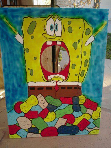 384x512 Spongebob Wet Sponge Toss. Place This Game On A Tarp. Have - Spongebob Painting Games