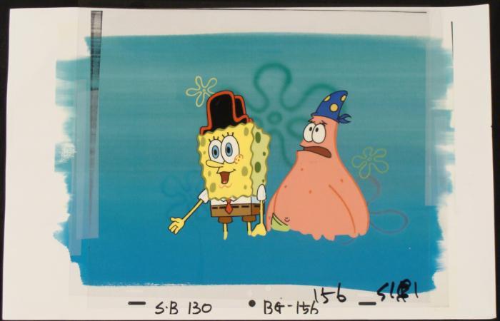 700x450 Pirate Hats Spongebob Background Cel Original Animation - Spongebob Pirate Painting