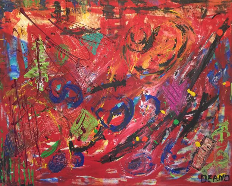 770x616 Saatchi Art Spontaneous Combustion Painting By Deano Art - Spontaneous Painting
