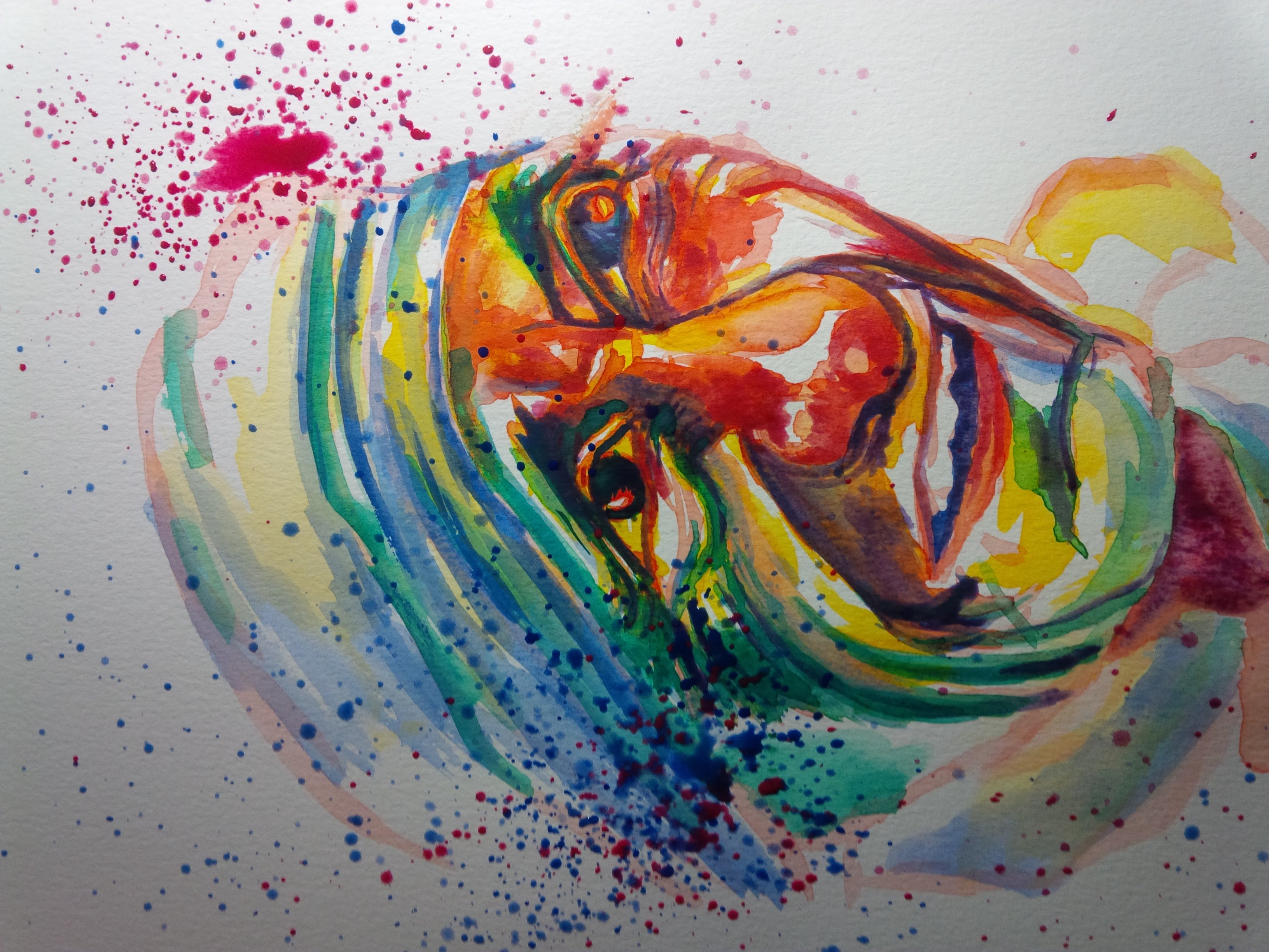 3264x2448 Spontaneous Realism Inspired Painting. Water Colour Painting - Spontaneous Painting