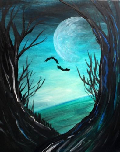 394x500 Learn To Paint A Spooky Forest Ii Painting Inspiration - Spooky Forest Painting
