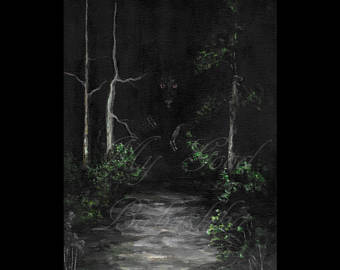 340x270 Spooky Tree Painting Etsy - Spooky Forest Painting