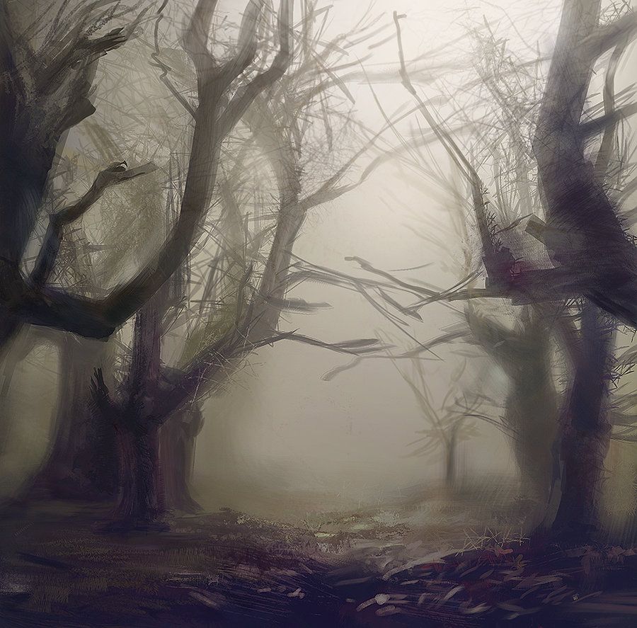 900x887 February Speedpaint 19th Feb - Spooky Forest Painting