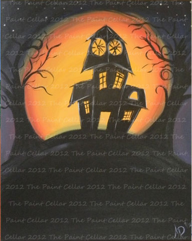 383x480 October 14 Spooky House - Spooky House Painting